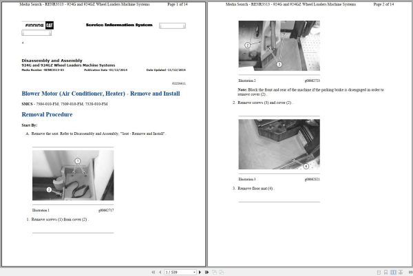 Caterpillar Wheel Loader 924HZ BEF Operators Service Manual Schematics 1