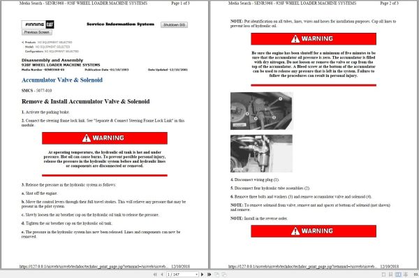 Caterpillar Wheel Loader 928F 8AK Operators Service Manual Schematics 1