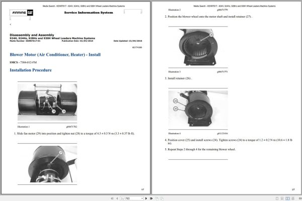 Caterpillar Wheel Loader 928HZ CXK Operators Service Manual Schematics 1