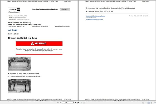 Caterpillar Wheel Loader 930 Operators Service Manual Schematics 1