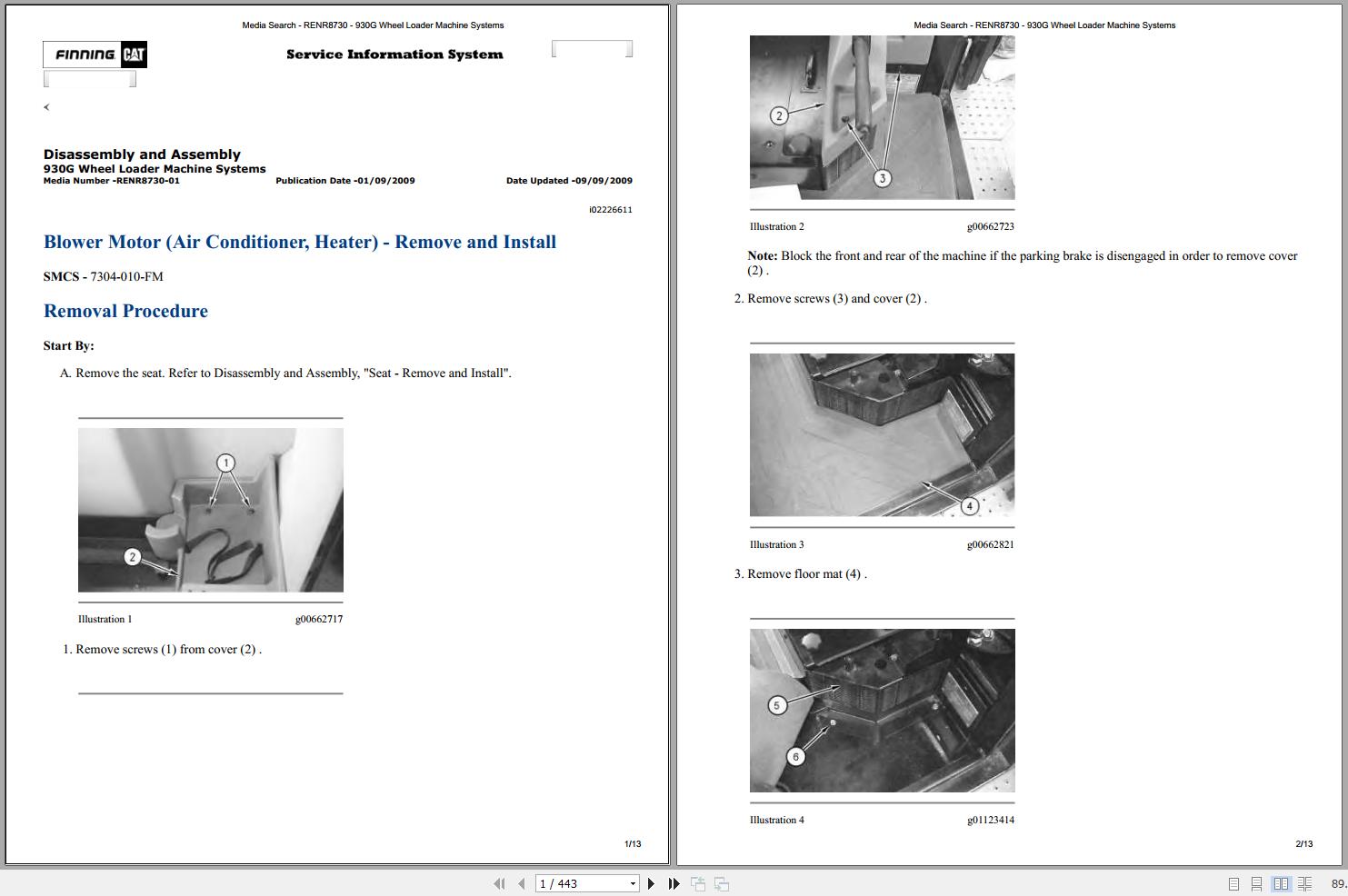 Caterpillar Wheel Loader 930G TWR Operators Service Manual Schematics 1