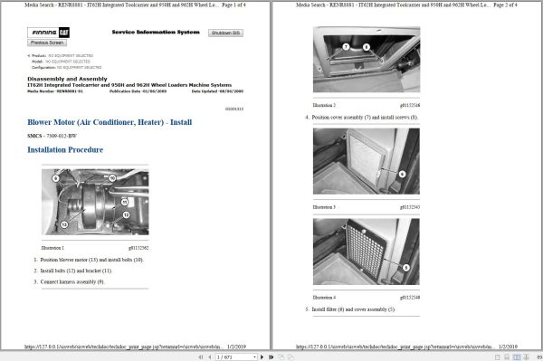 Caterpillar Wheel Loader 950H JAD Operators Service Manual Schematics 1