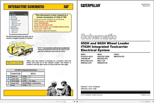 Caterpillar Wheel Loader 950H JAD Operators Service Manual Schematics 3