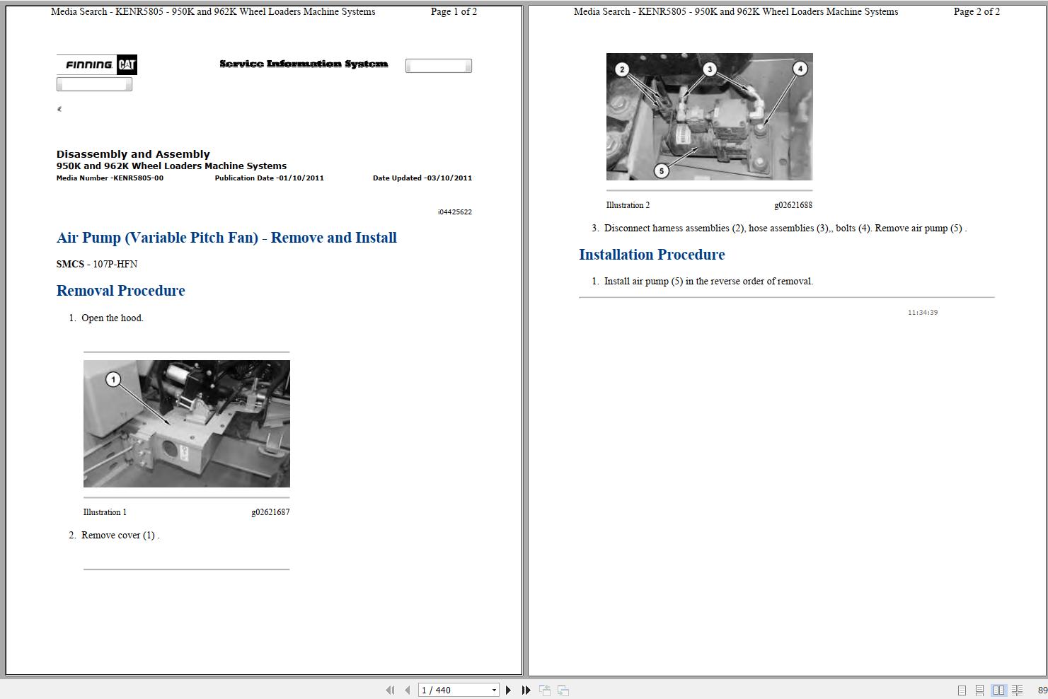 Caterpillar Wheel Loader 950K R4A Operators Service Manual Schematics 1