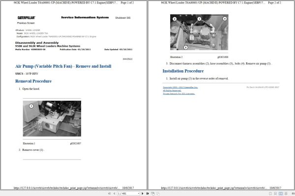 Caterpillar Wheel Loader 962K T6A Disassembly Assembly Manual Schematics 1