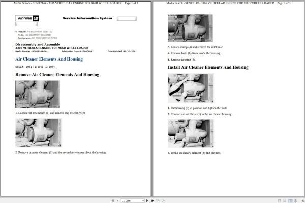 Caterpillar Wheel Loader 966F 3XJ Operators Service Manual Schematics 2
