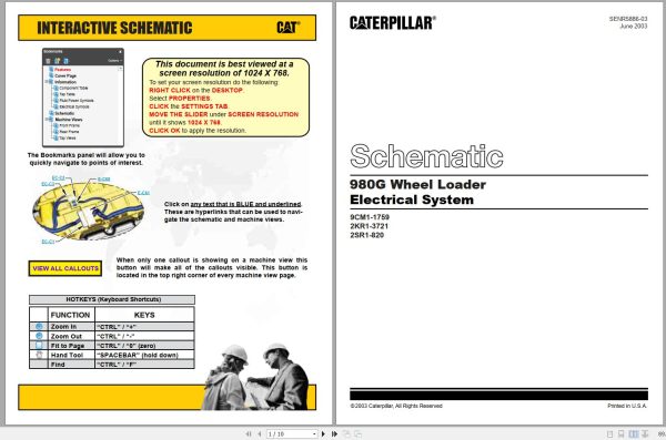 Caterpillar Wheel Loader 980G 2SR Operators Service Manual Schematics 3