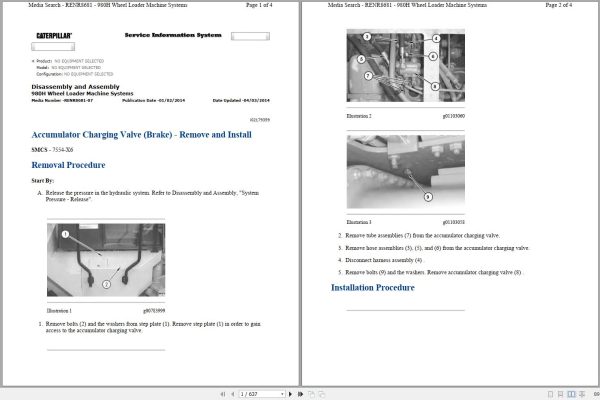 Caterpillar Wheel Loader 980H JMS Operators Service Manual Schematics 1