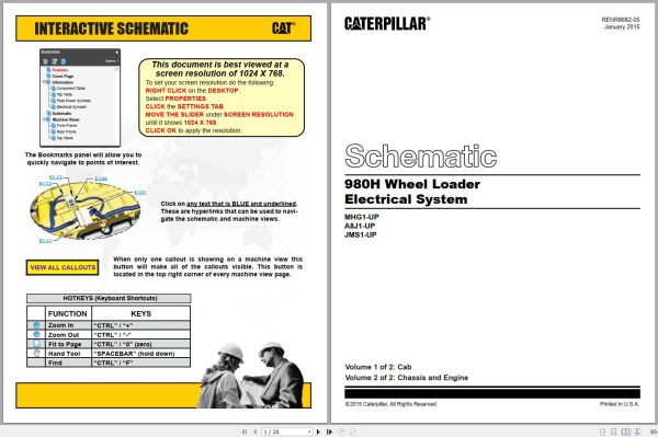 Caterpillar Wheel Loader 980H JMS Operators Service Manual Schematics 3