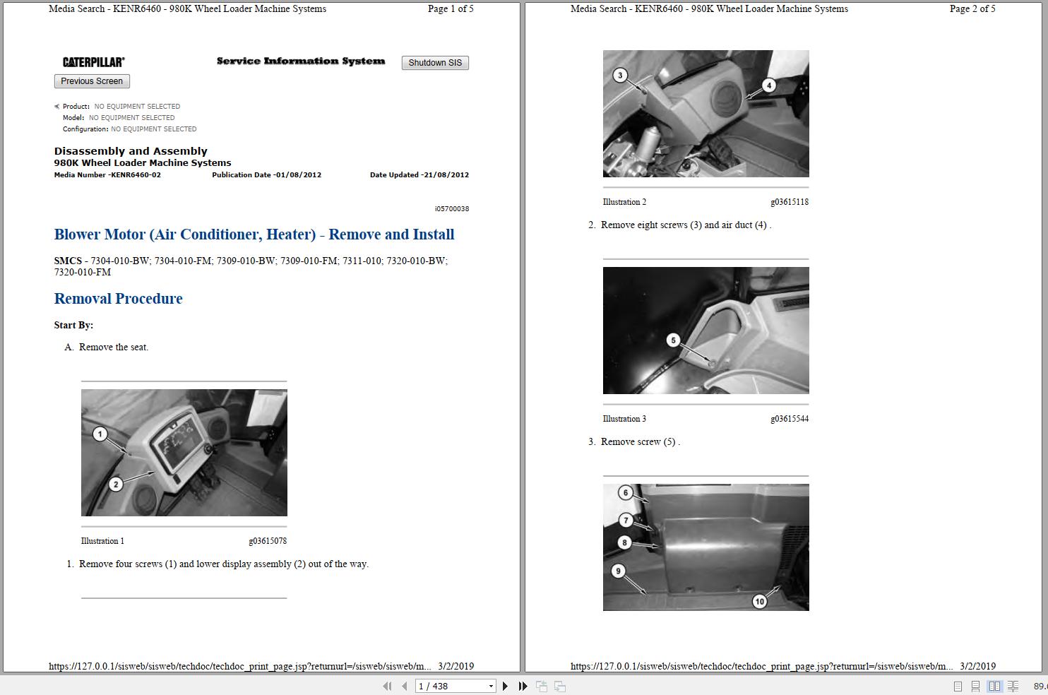 Caterpillar Wheel Loader 980K GTZ Operators Service Manual Schematics 1