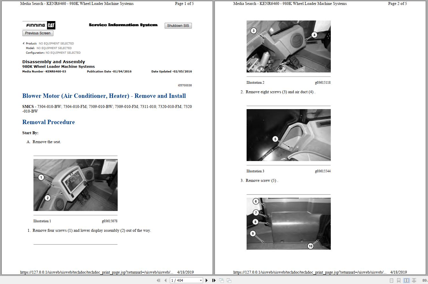 Caterpillar Wheel Loader 980K W7K Operators Service Manual Schematics 1