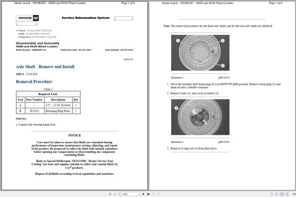Caterpillar Wheel Loader 980M KRS Operators Service Manual Schematics 1