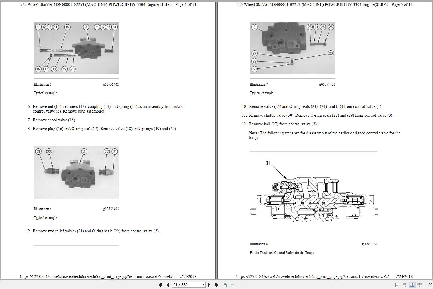 Caterpillar Wheel Skidder 525 1DN Maintenance Service Manual Schematics 2