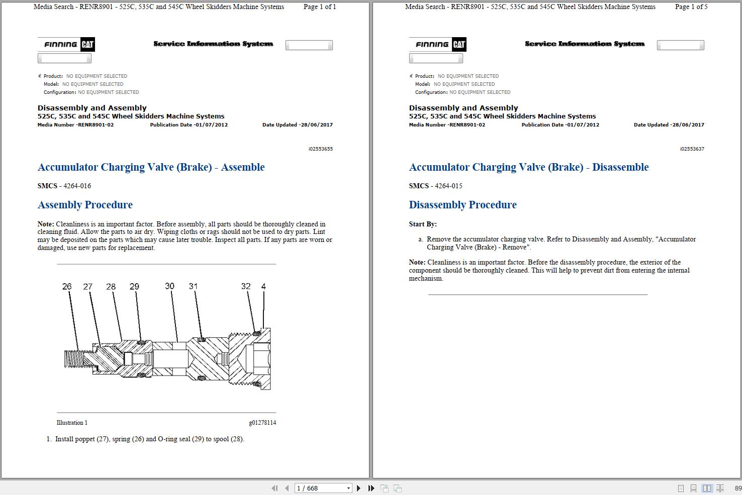 Caterpillar Wheel Skidder 545C 545 Operators Service Manual Schematics 1