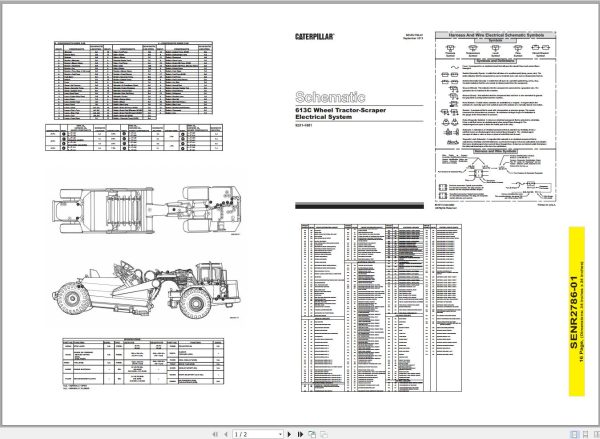 Caterpillar Wheel Tractor Scraper 613C 92X Operators Service Manual Schematics 3