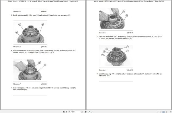 Caterpillar Wheel Tractor Scraper 615C II 9XG Operators Service Manual Schematics 2