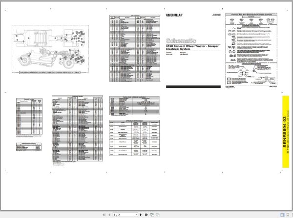 Caterpillar Wheel Tractor Scraper 615C II 9XG Operators Service Manual Schematics 3