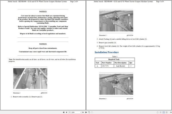 Caterpillar Wheel Tractor Scraper 621G DBB Operators Service Manual Schematics 2