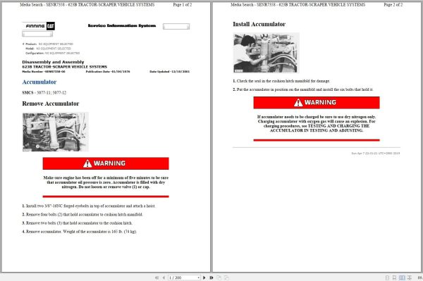Caterpillar Wheel Tractor Scraper 623B 46P Operators Service Manual Electrical Schematics 1