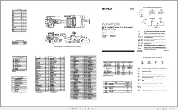 Caterpillar Wheel Tractor Scraper 623F 6BK Operators Service Manual Schematics 3
