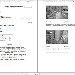 Caterpillar Wheel Tractor Scraper 623G DBY Operators Service Manual Schematics 1