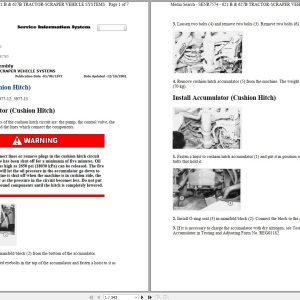 Caterpillar Wheel Tractor Scraper 627B 14S Operators Service Manual Schematics 1