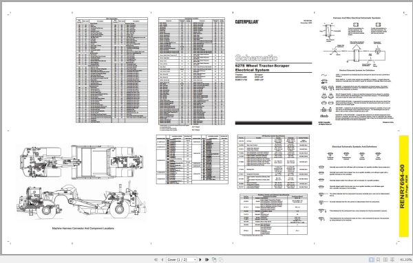 Caterpillar Wheel Tractor Scraper 627E 6EB Operators Service Manual Schematics 3