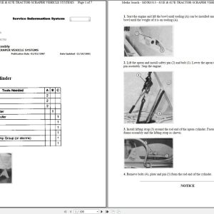 Caterpillar Wheel Tractor Scraper 627E 6FB Operators Service Manual Schematics 1