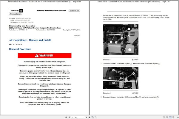 Caterpillar Wheel Tractor Scraper 627H DBW Operators Service Manual Schematics 2