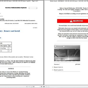 Caterpillar Wheeled Excavator M315D J5B Operators Service Manual Schematics 1