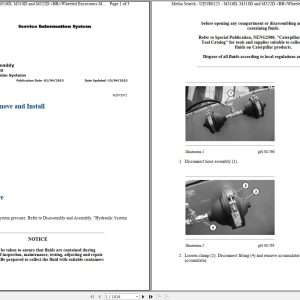 Caterpillar Wheeled Excavator M322D MH D3X Operators Service Manual Schematics 1