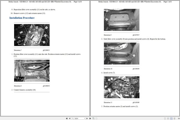 Caterpillar Wheeled Excavator M322D MH D3X Operators Service Manual Schematics 2