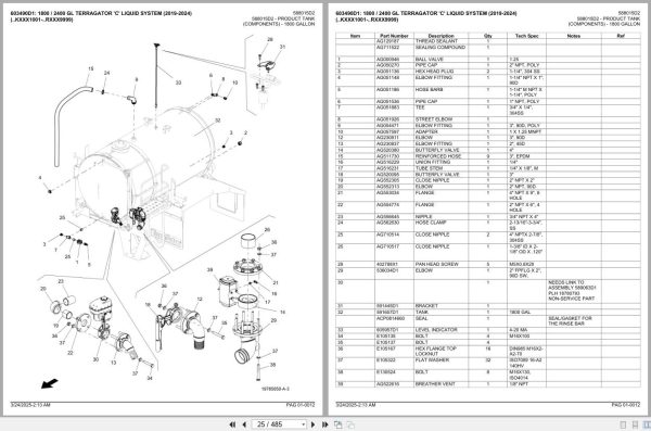 Challenger 1800GL 2400GL Terragator C Liquid System 2019 2024 Spare Parts Catalog 2