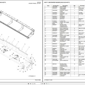 Challenger 5400 Draper Header 20 25 30 35 40 Foot Spare Parts Catalog 1