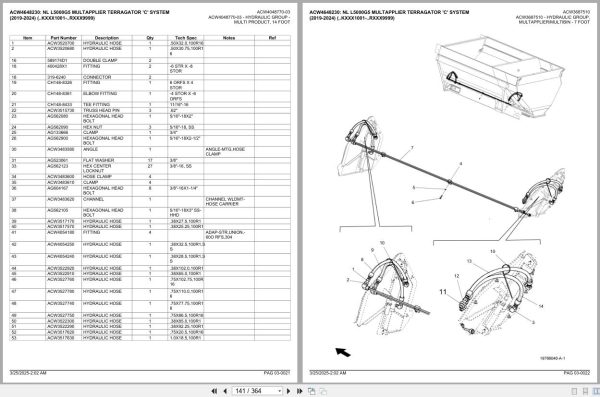 Challenger NL L5000G5 Multapplier Terragator C System 2019 2024 Spare Parts Catalog 2