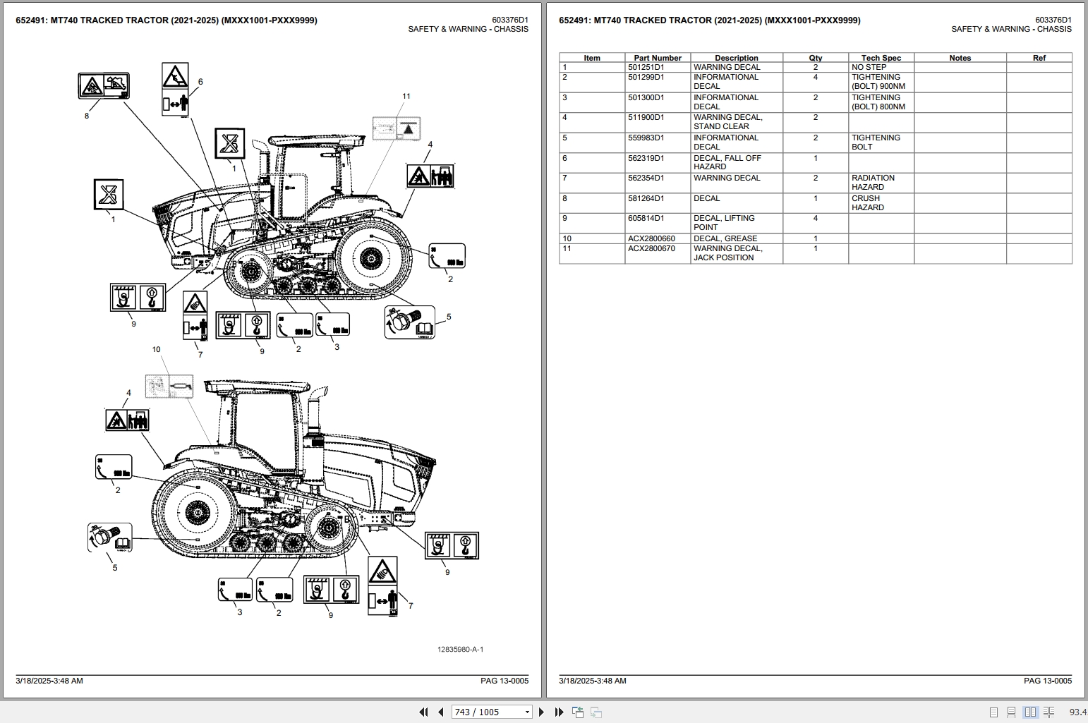Challenger Tracked Tractor MT740 2021 2025 Spare Parts Catalog 2