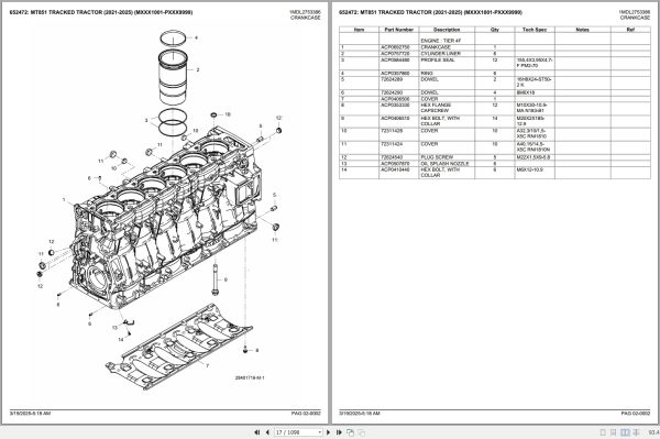 Challenger Tracked Tractor MT851 2021 2025 Spare Parts Catalog 3
