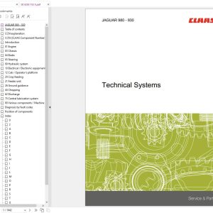 Claas Jaguar 980 930 Type 494 Technical Repair Operators Manual Schematics 1