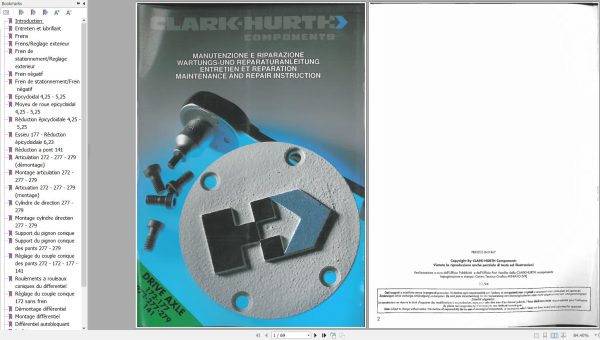Clark Hurth Axle 172 177 272 277 279 141 Maintenance And Repair Instruction Manual 1