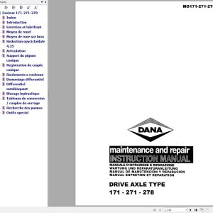 Clark Hurth Drive Axle 171 271 278 Maintenance And Repair Instruction Manual 1