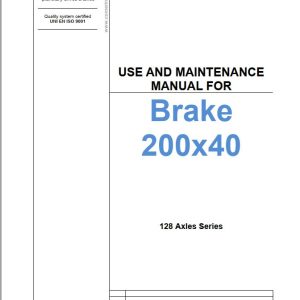 Comer Industries Axles 128 Series Brake 200X40 Use And Maintenance Manual 1