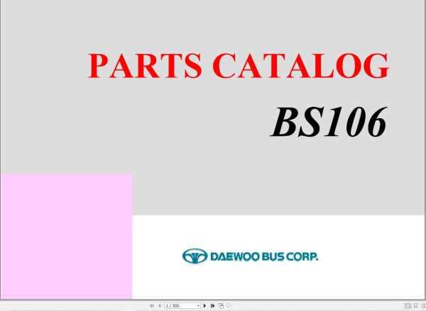 Daewoo Bus BS106 Parts Catalog 1