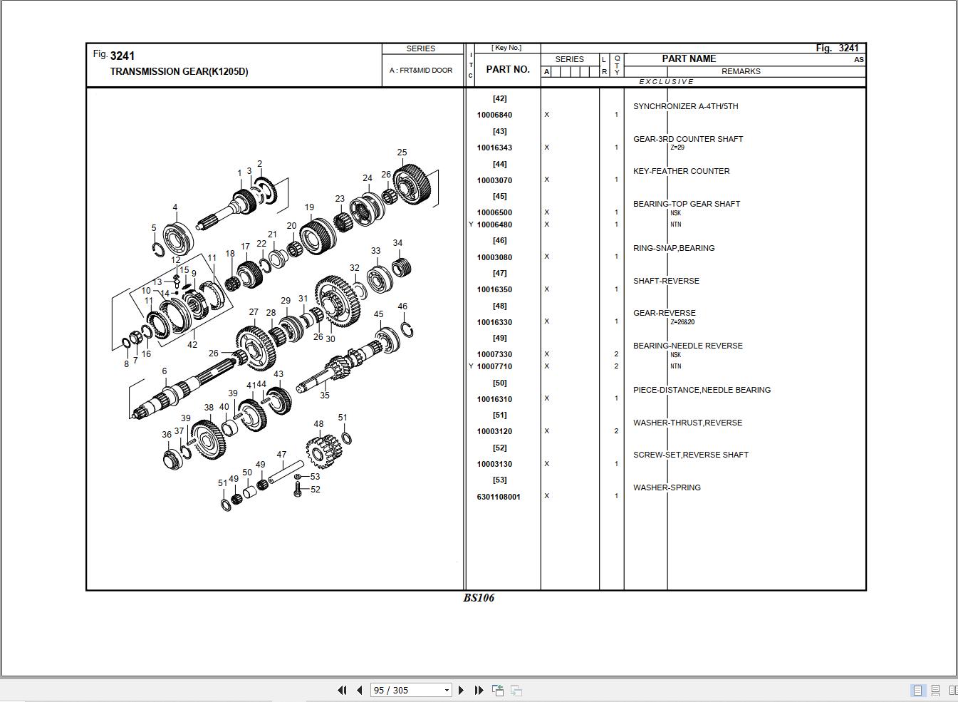 Daewoo Bus BS106 Parts Catalog