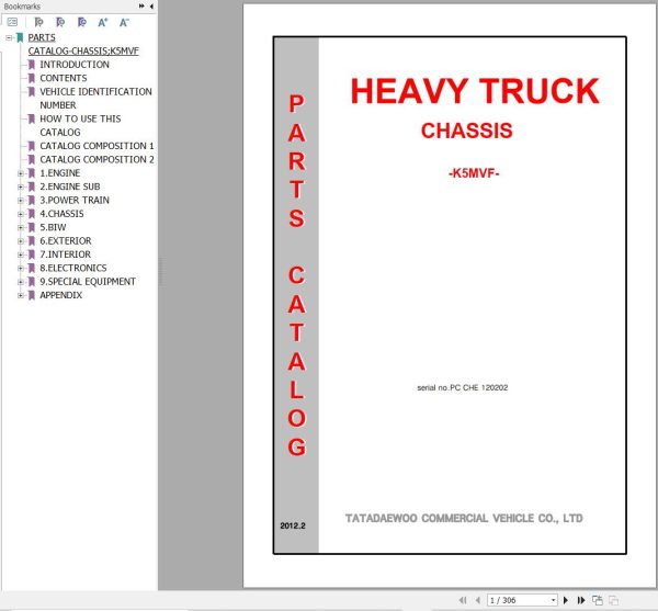 Daewoo Mixer K5MVF Parts Catalog 1