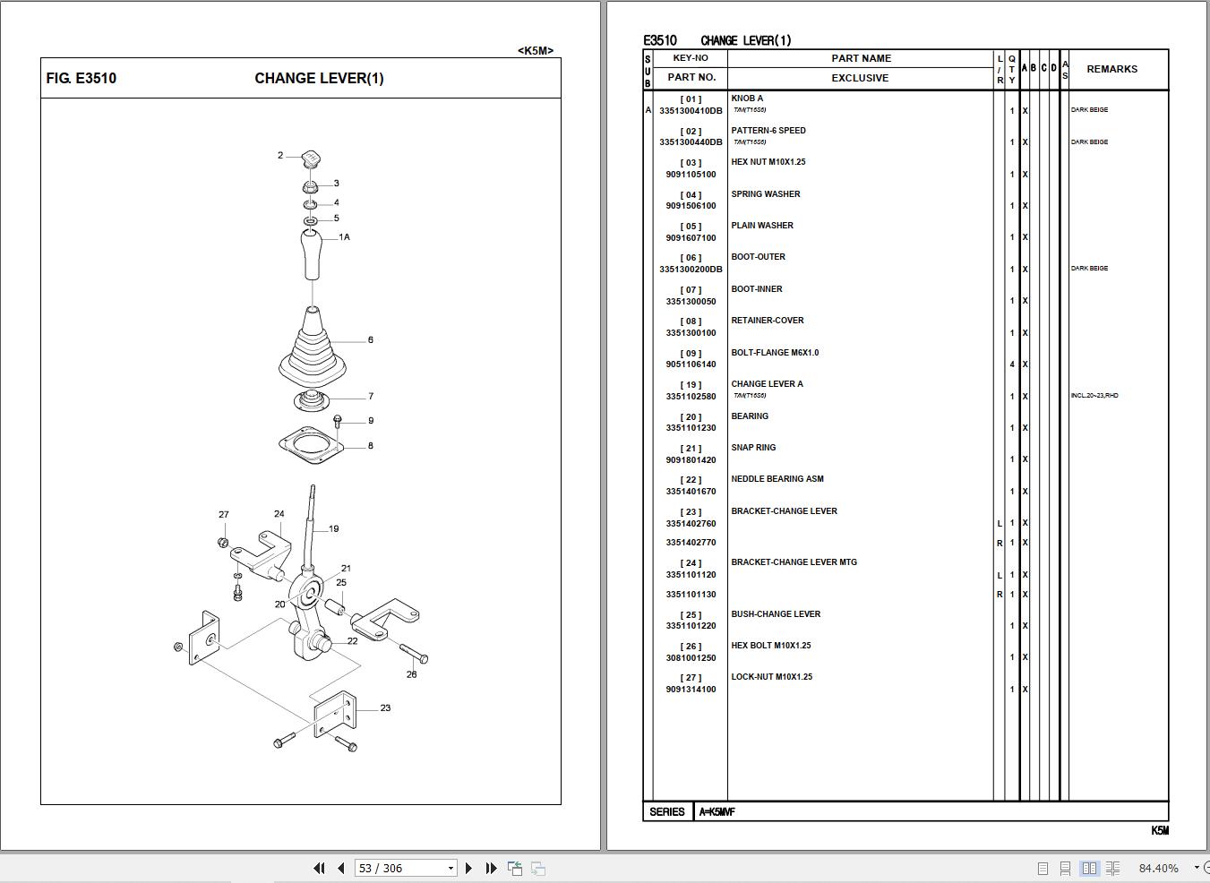 Daewoo Mixer K5MVF Parts Catalog