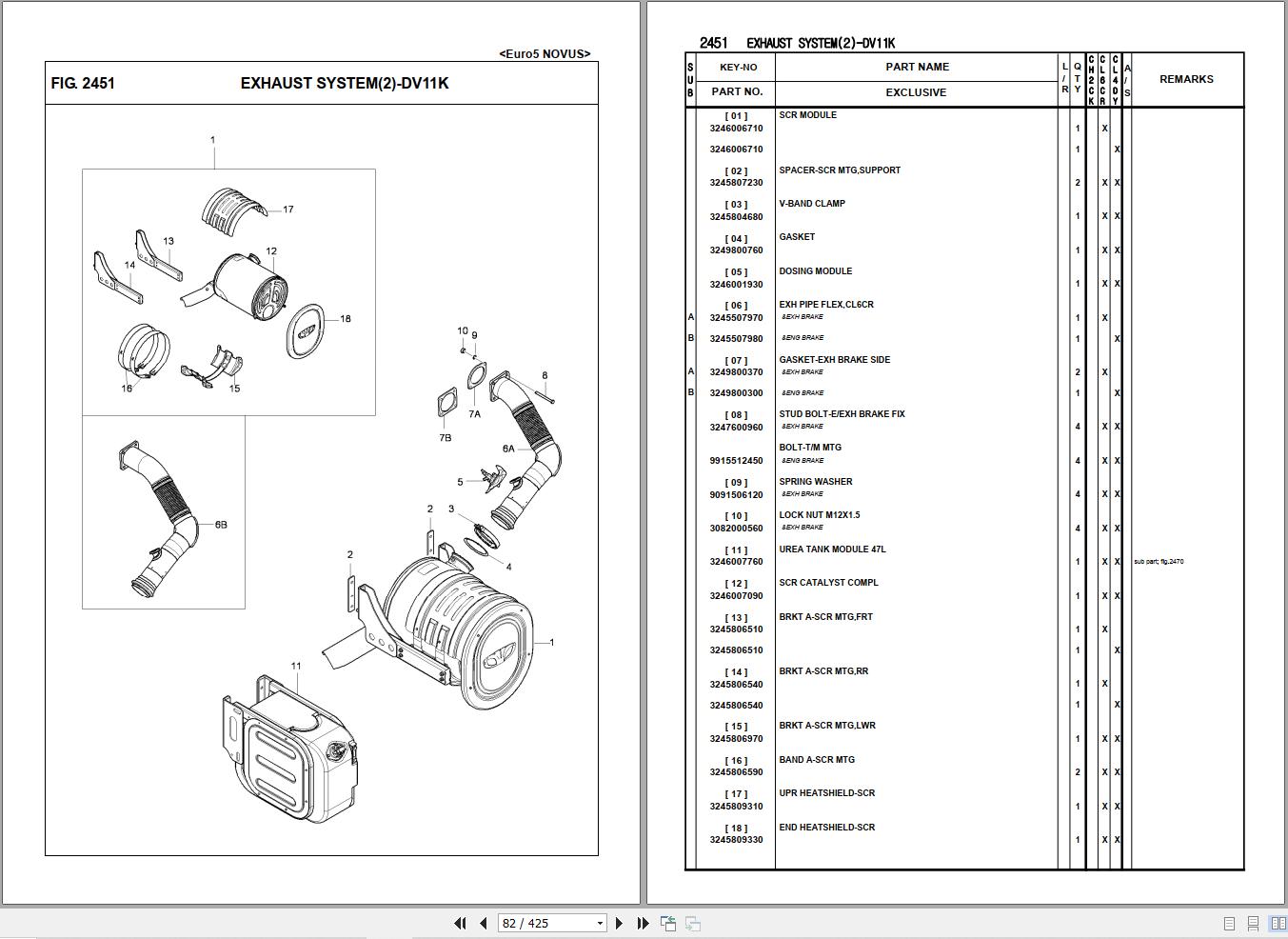 Daewoo Truck CH2CK CL6CR CL4DY Parts Catalog