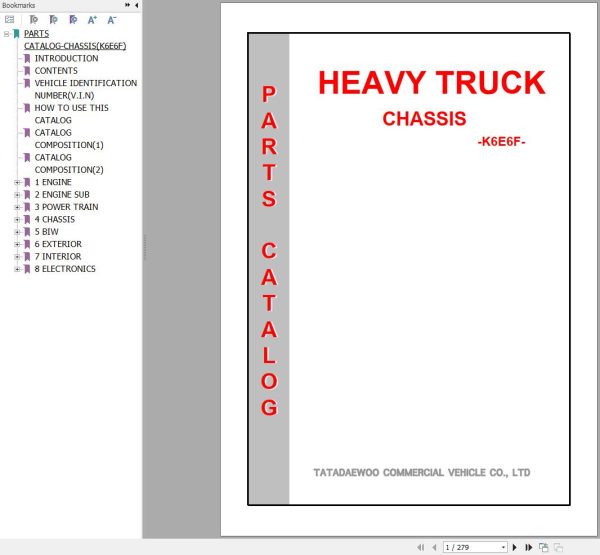 Daewoo Truck K6E6F Parts Catalog 1