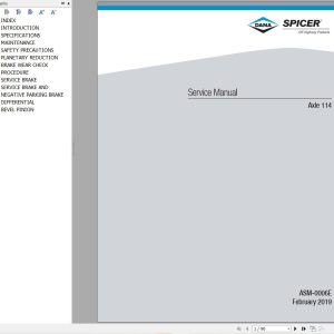 Dana Axle 114 Service Manual ASM 0006E 1