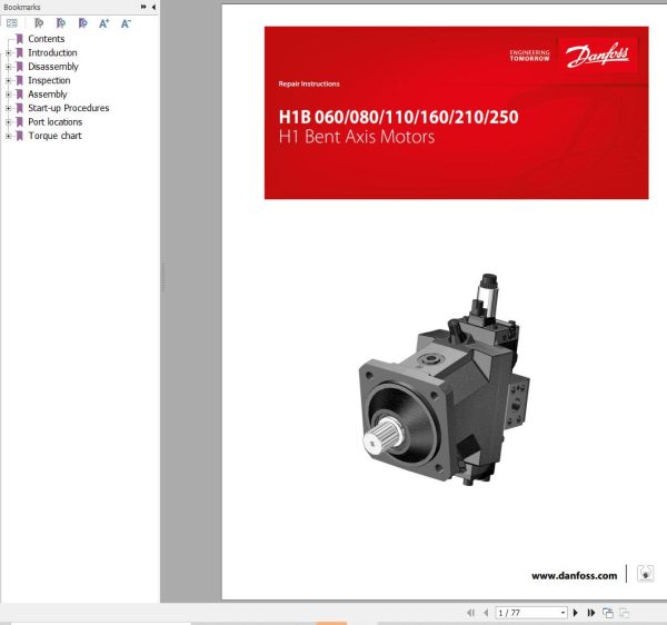 Danfoss Bent Axis Motors H1B060 to H1B250 Repair Manual AX00000153en 000702 1