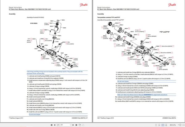 Danfoss Bent Axis Motors H1B060 to H1B250 Repair Manual AX00000153en 000702 2